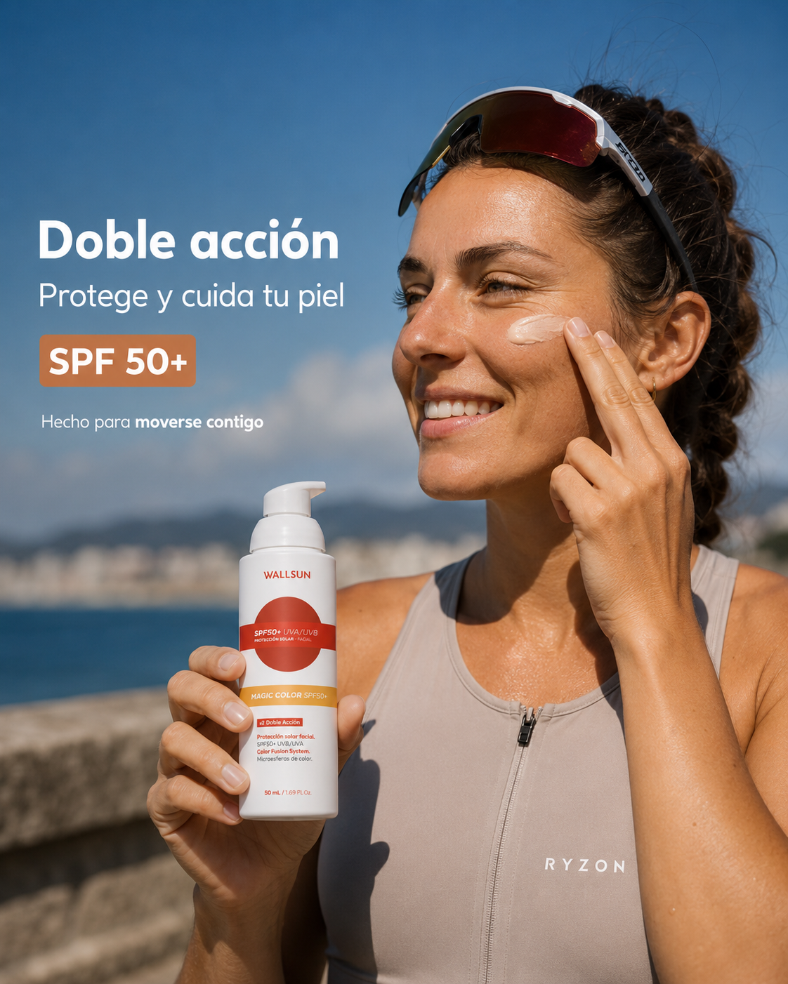 Wallsun Magic Color SPF 50+ | Protector Solar Facial con Color