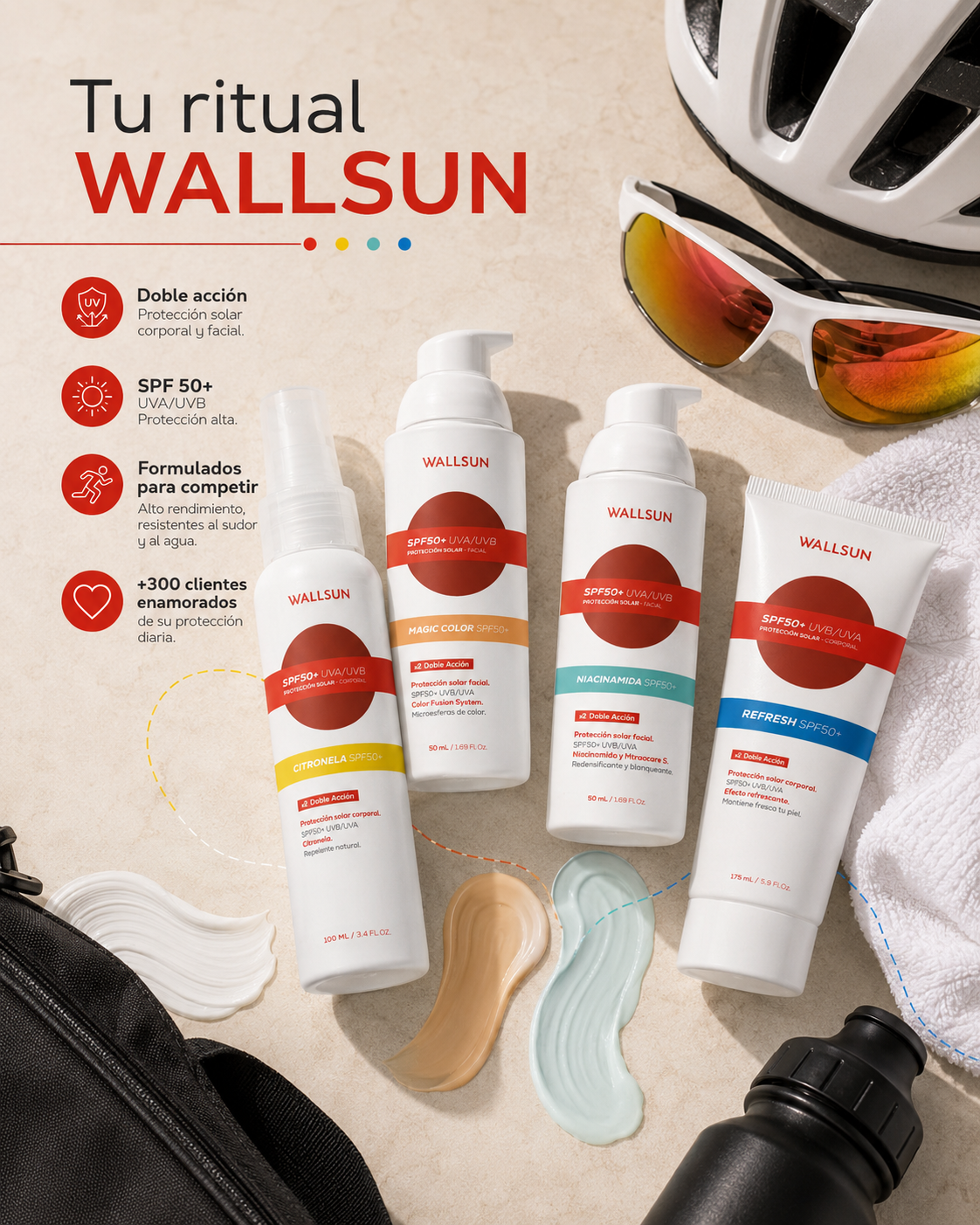Wallsun Niacinamida SPF 50+ | Protector Solar Facial Antimanchas