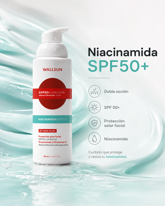 Wallsun Niacinamida SPF 50+ | Protector Solar Facial Antimanchas