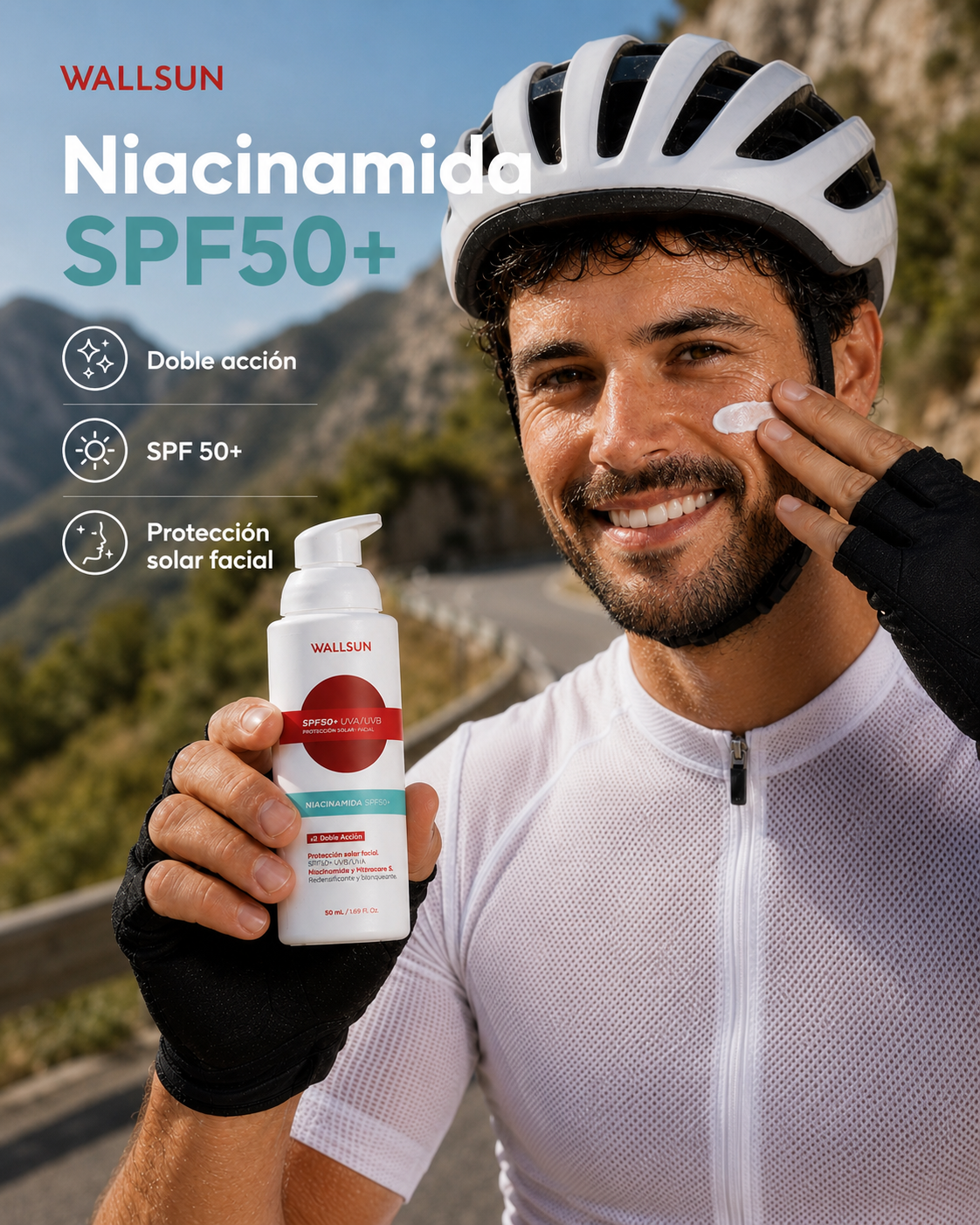 Wallsun Niacinamida SPF 50+ | Protector Solar Facial Antimanchas