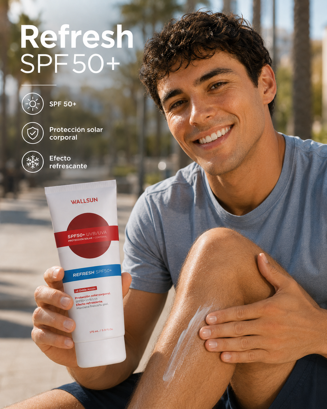Wallsun Refresh SPF 50+ | Protector Solar Deportivo Efecto Frío